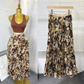 K-style high waist elastic waist rufflespleated skirt female a-line skirt slimming lookeasiest for matchwork clothing skirt