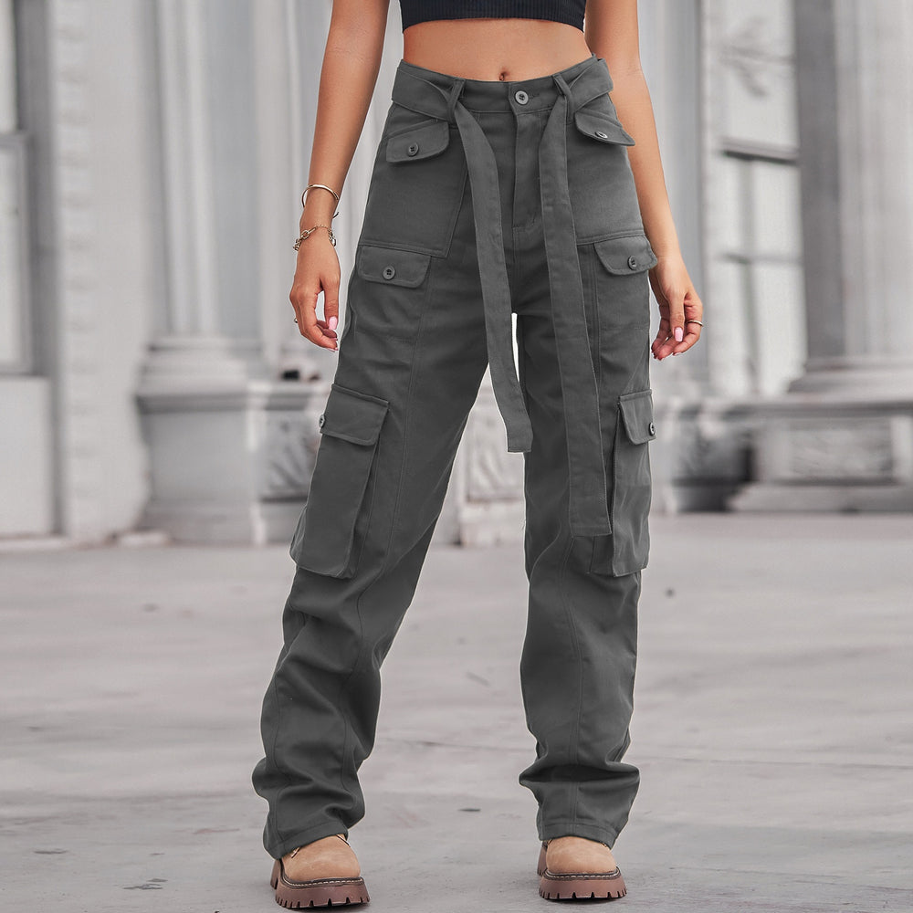 Wishfashion style cross-border export  new arrival washed denim multi-pocket heavy industry casualworkwear pants pants
