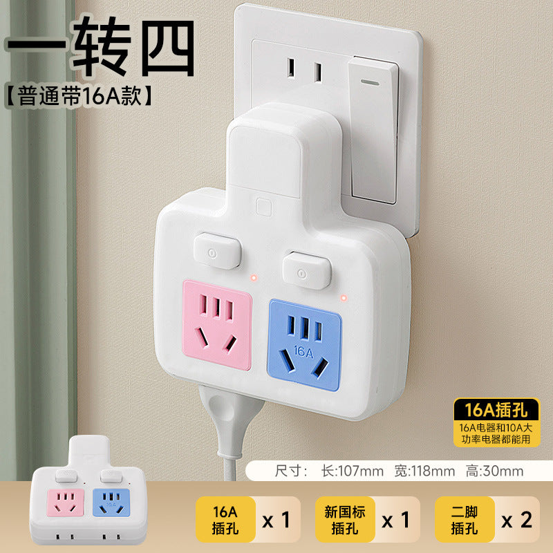 Multi-port usb charging power strip with surge protection, overload protection, five-outlet expansion, independent switches, and bedside night light
