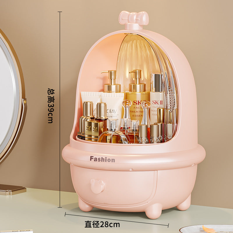 Household makeup storage box Dust-proof desktop multi-functional integrated large-capacity skin care products Jewelry rack storage box