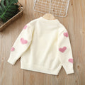 Girls' knitted sweater -  new style baby girl pearl heart pullover sweetheart princess fashion top
