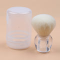Little apple - transparent - white faux wool - powder brush + round transparent pp box packaging