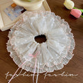 Mesh bow lace large intestine hair tie female french gentle hair rope hair tie large headwear spring fairy style