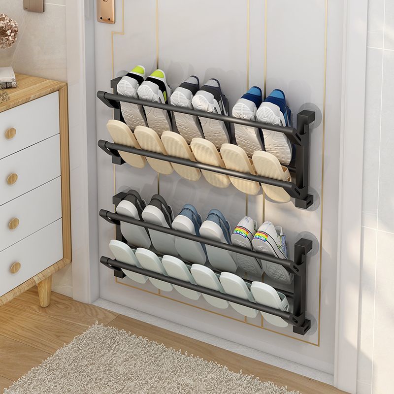 Bathroom wall multi-functional hanging slipper rack bathroom punch-free shoe hanging rack door back slit storage rack wholesale