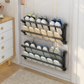 Bathroom wall multi-functional hanging slipper rack bathroom punch-free shoe hanging rack door back slit storage rack wholesale