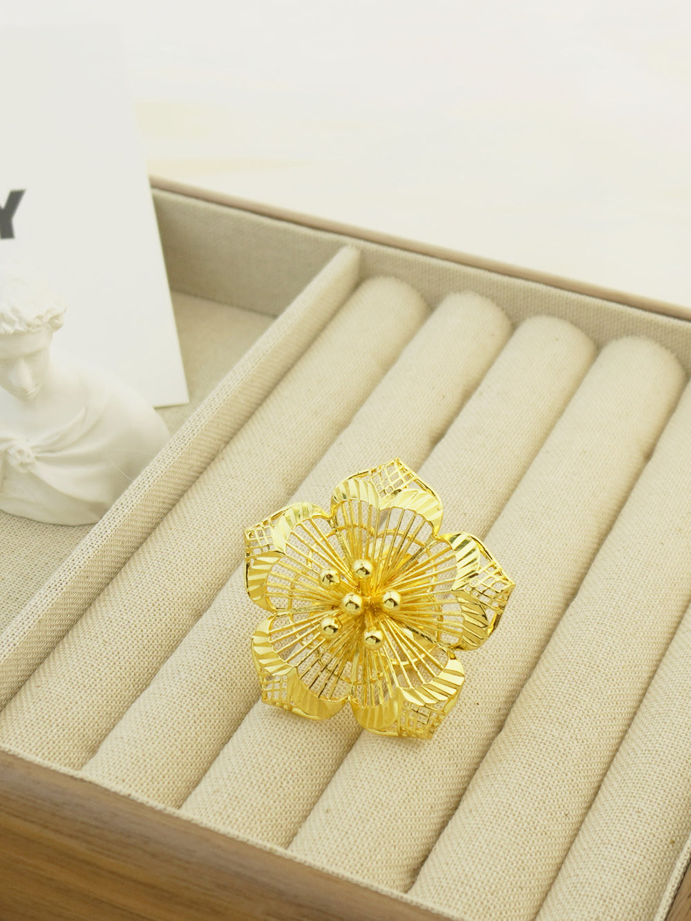 new arrivalflorals leaf design rotate flower fashion cut out ring bridal wedding birthday party gift