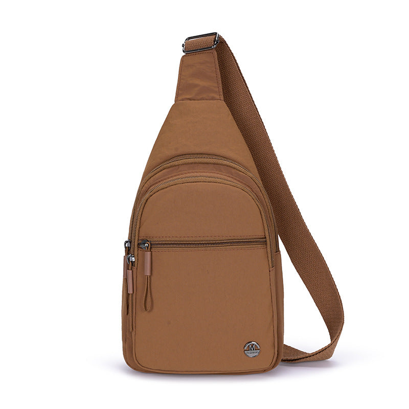 Foreign trade new women's breast bag outdoor commuting fashion versatile nylon shoulder bag solid color simple casual messenger bag