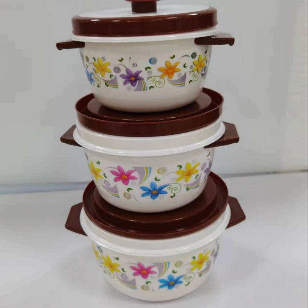 2533 printed plastic shell, inner container, and handle three-piece set insulated lunch box/insulated food container - export quality