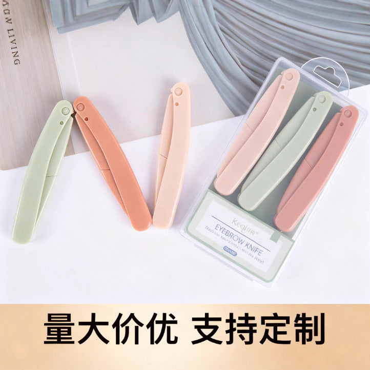Customizable foldable eyebrow razor - stainless steel eyebrow shaper - oem tool private label manufacturing available - eyebrow razor & beauty razor