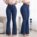 hot-selling  fashionexportjeans women's elastic silm flared pants hip lift high waist slightly flared pants