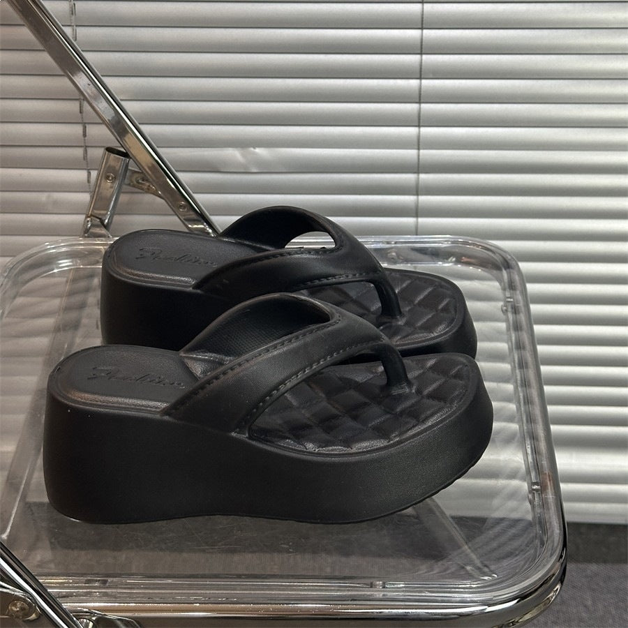 2026 new eva fashion platform flip-flops - casual beach sandals for vacation