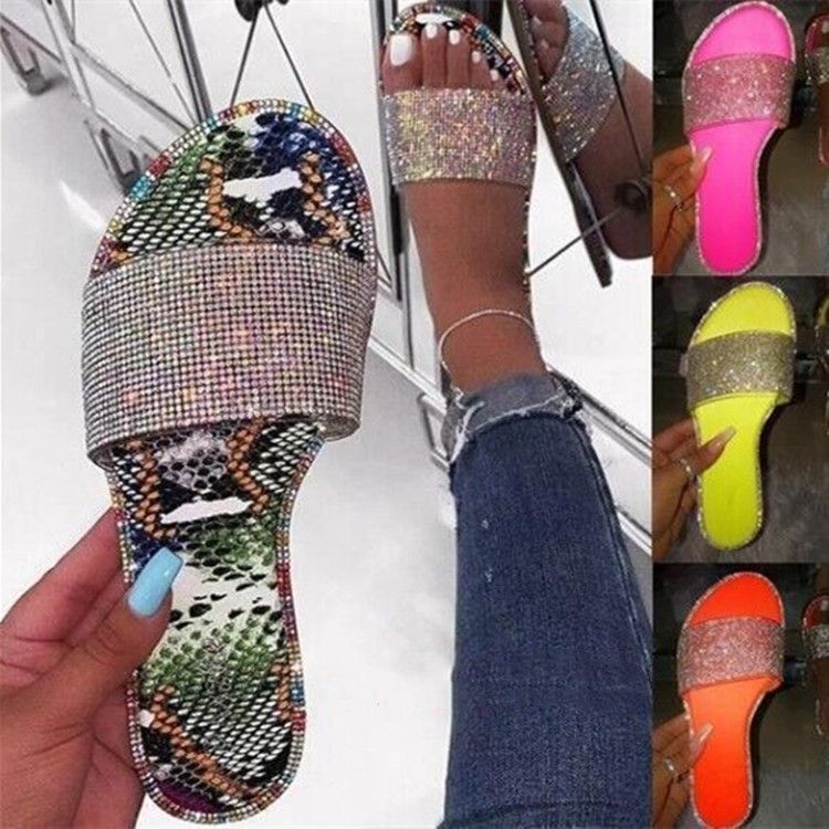 Export 42plus size43 rhinestone cool women's flip-flops women's sandals summernew arrival cross-border wshi