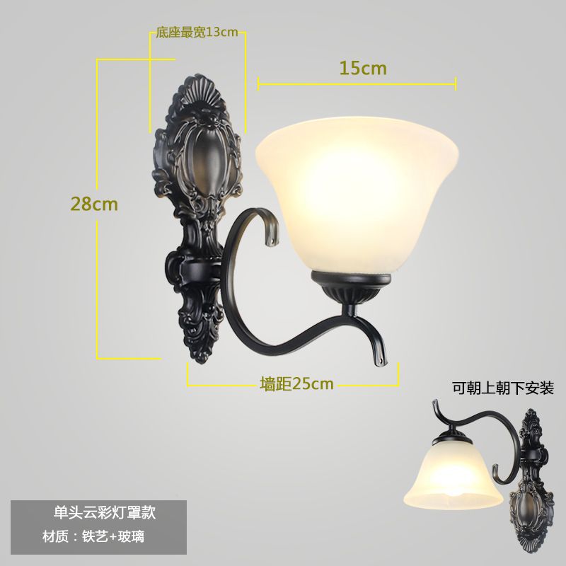 American casual wall lamp single head bedside lamp bedroom lighting living room background wall scandinavian lighting aisle corridor iron art