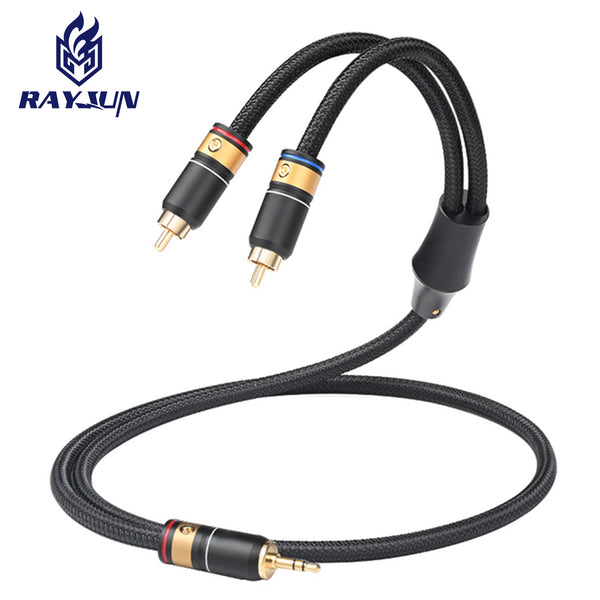 Lei Jun-914 audio cable 3.5 to 2rca lotus cable power amplifier audio DVD mobile phone notebook audio cable