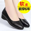 Soft leather loafers - women's work shoes - new slip-on comfort shoes for middle-aged women