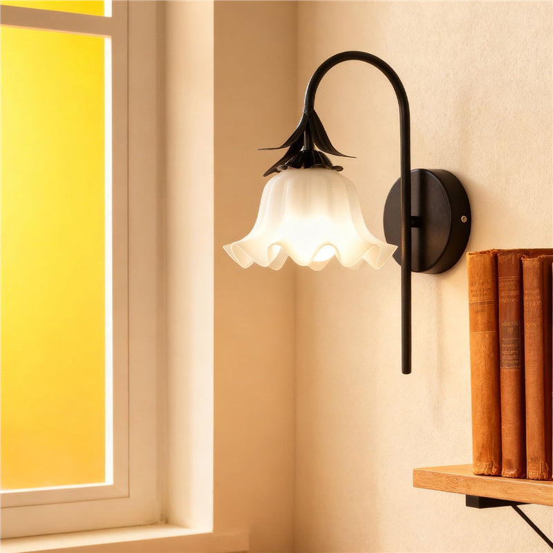 Rattan flower wall lamp nordic french cream lamp bright daily hook light aisle decorative wall lamp