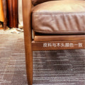 Solid wood chair leather sofa chair retro single hank chair ash wood back chair furniture medieval style cross-border seat
