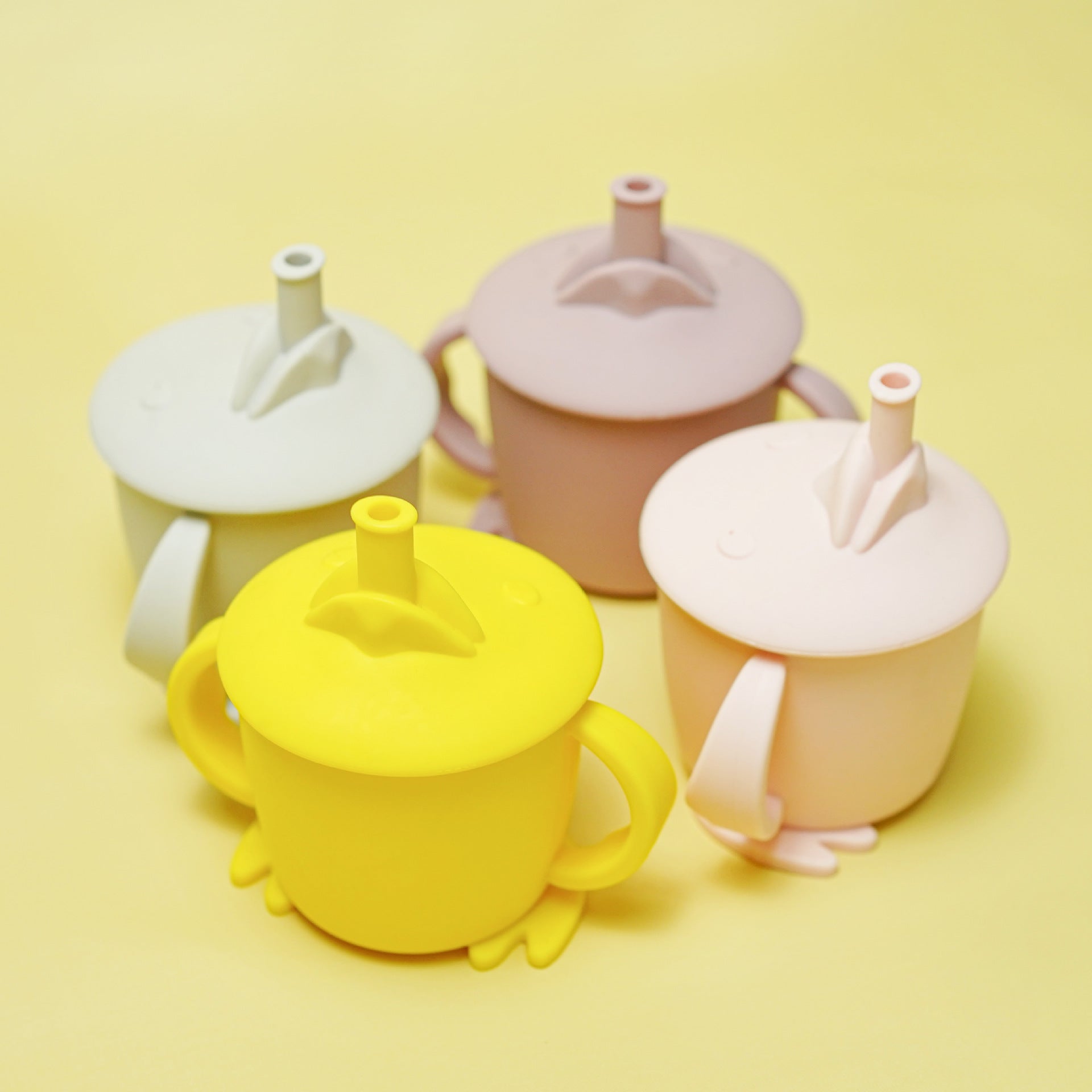 Children's tableware feeding set Baby silicone bowl Fork spoon Baby food supplement bowl Plate Food grade silicone plate