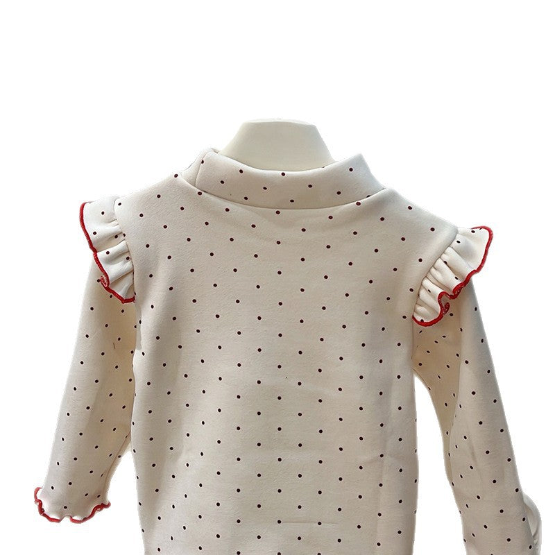 Pre-order: new autumn/winter korean style girls' fleece-lined thickened sweatshirt base layer top - trendy children's clothing for baby girls and kids