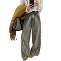 Contrast colorstripesloose pants for women springloose lazy casual pants high waistdrapedslimming lookpants wholesale
