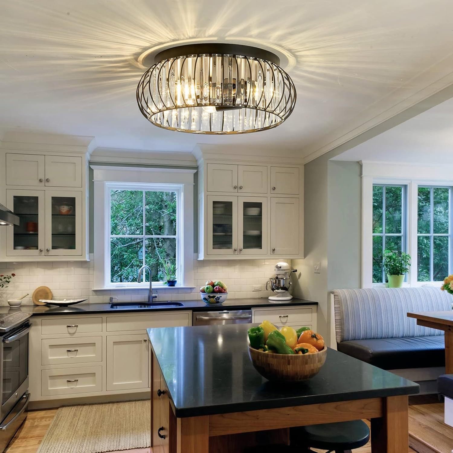 Cross-border recessed chandelier modern crystal chandelier black interior lighting corridor bedroom bathroom foyer restaurant