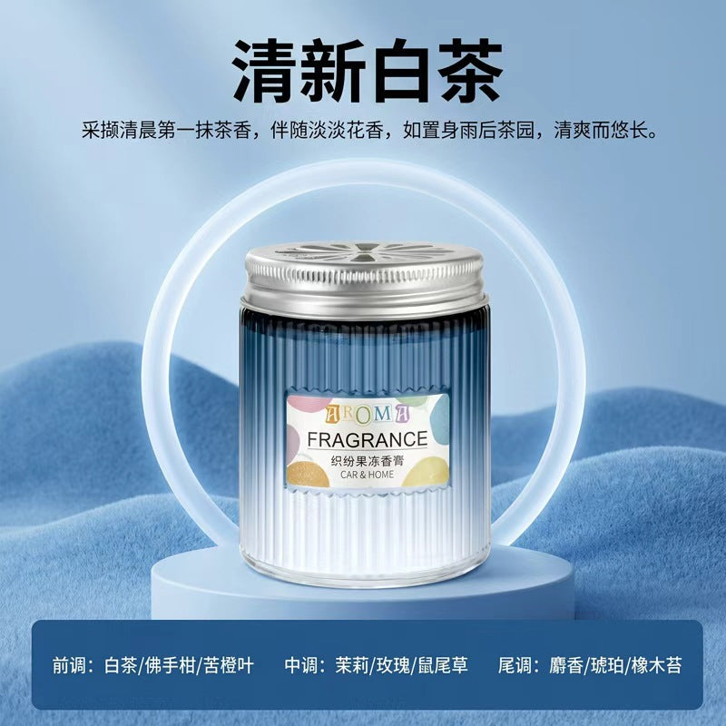 Car aromatherapy creative solid car balm ornament solid car perfume aromatherapy classy aluminum cover glass bottle