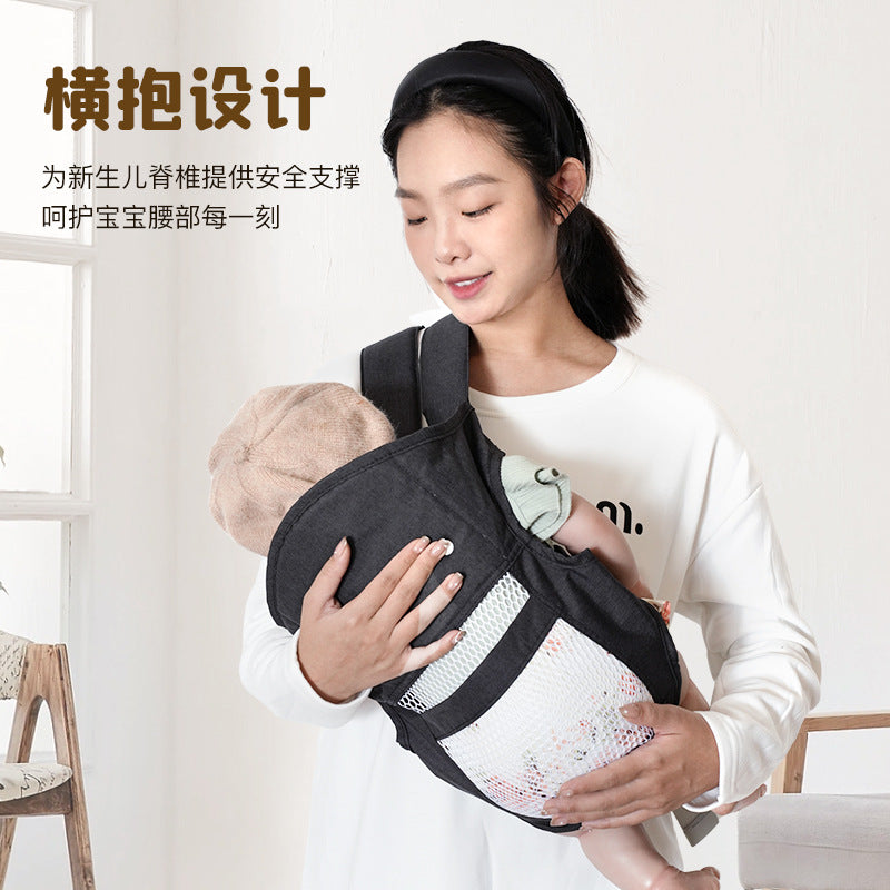 Newborn baby carrier - easy front, cross-carry, and back carrier - multifunctional breathable baby wearing device - breathable carrier