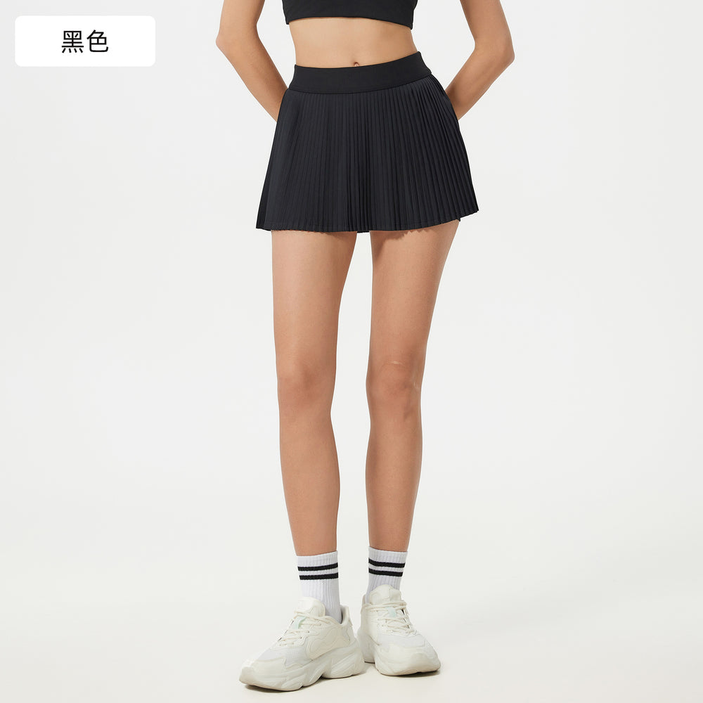 Polo collar sports bra women's quick-dry breathable fitness tennis pleated skirt professional training yoga outfit set