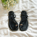 Flatsfrench ring surface sandals toe slippers fairy shoes outweareasiest for matchnew arrival summer vacation beach sandals