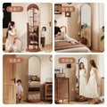 Full-length mirror floor mirror for homeall-in-one dressing mirror girl bedroom rotatable movable fitting mirror hanging coat rack
