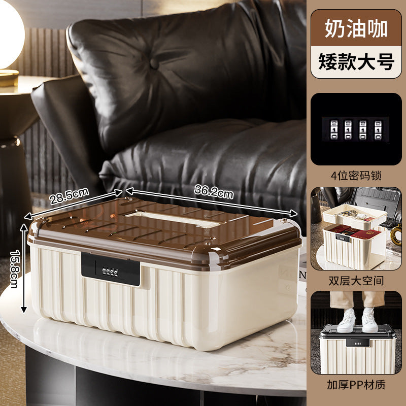 Password box with lock storage box, living room, bedroom, ID, pharmaceutical jewelry storage box, multi-specification layered storage box