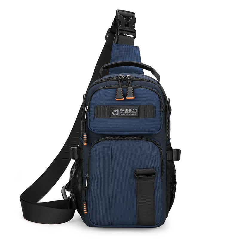 New Men's Casual Breast Bag Outdoor Sports Function Wind Personality Shoulder Crossbody Bag Large Capacity Portable Shoulder Bag