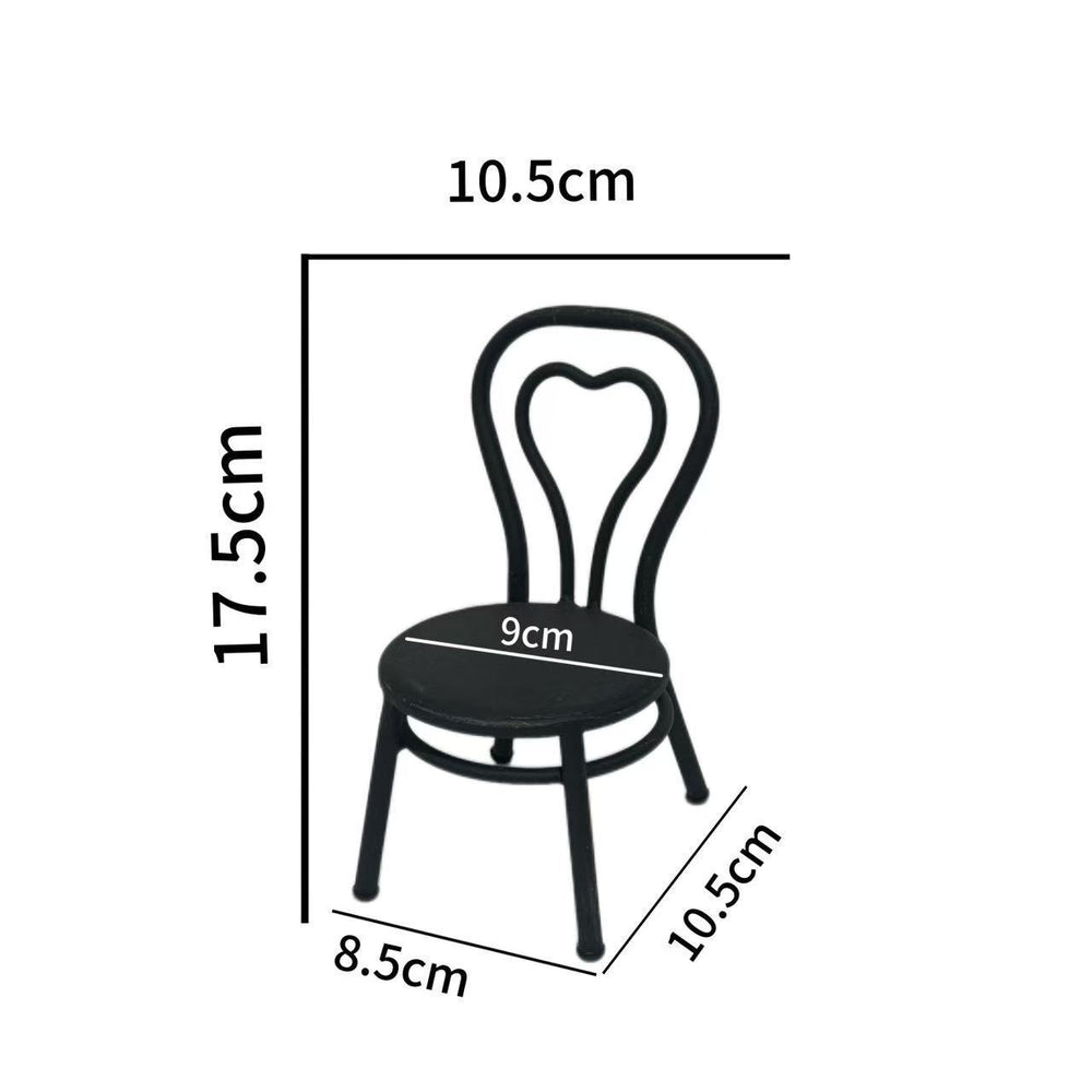 Wrought iron small chair japanese style garden landscaping decoration ornaments mini flower stand retro small back chair bench props