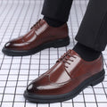 New men's brogue leather shoes - business casual, british style, formal dress shoes, korean style, breathable
