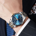 Wholesale men's watches: premium, cross-border, luminous, waterproof, dual calendar, rivet steel band quartz watch ⌚ - cross-border watch