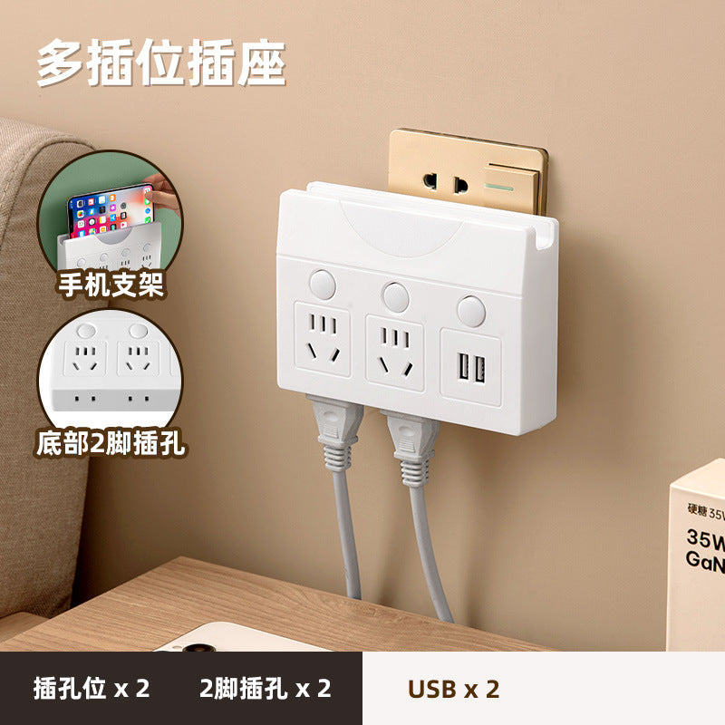 New arrival bedside socket converter smart usb socket plug pure copper one to multi-slot multi-function socket night light