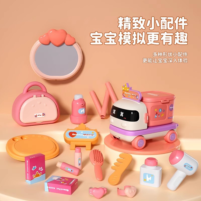 Girls' princess vanity table - pretend play makeup toy for kids - educational birthday gift for 3-year-old baby girls