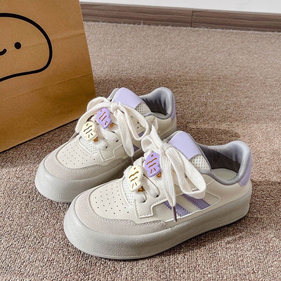 High-style summer casual sneakers for women, 2026 new arrivals, unique and versatile, chunky sole white sneakers