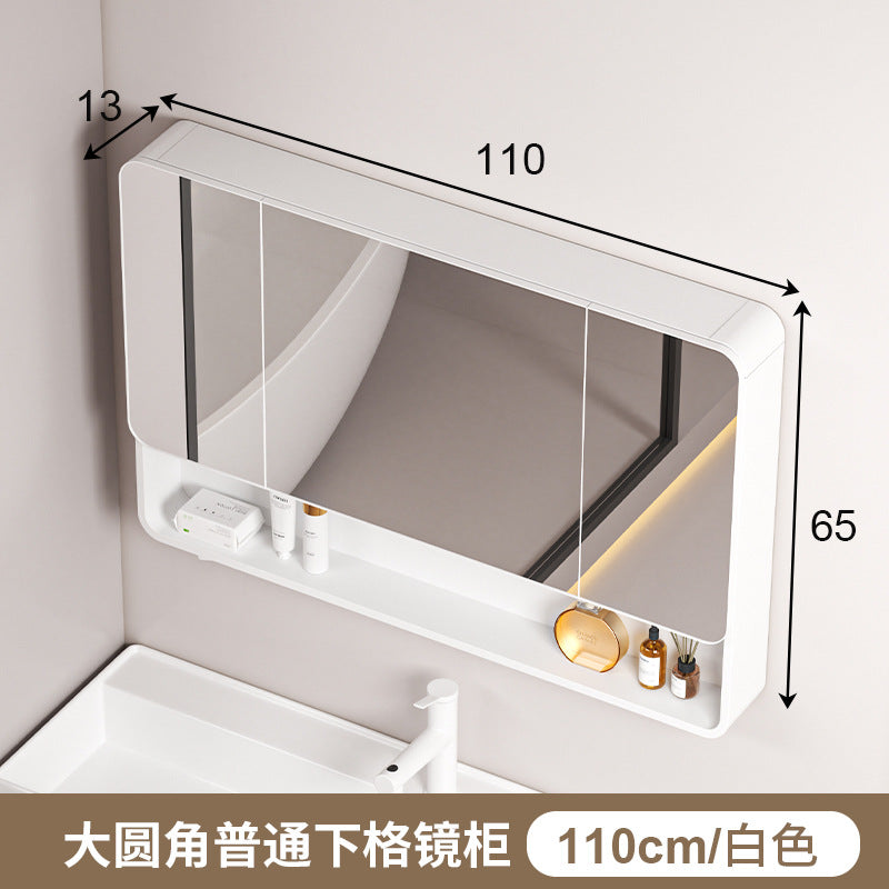 Honeycomb aluminum arc bathroom mirror cabinet lighting locker toilet wall-mounted mirror with vanity mirror smart mirror case