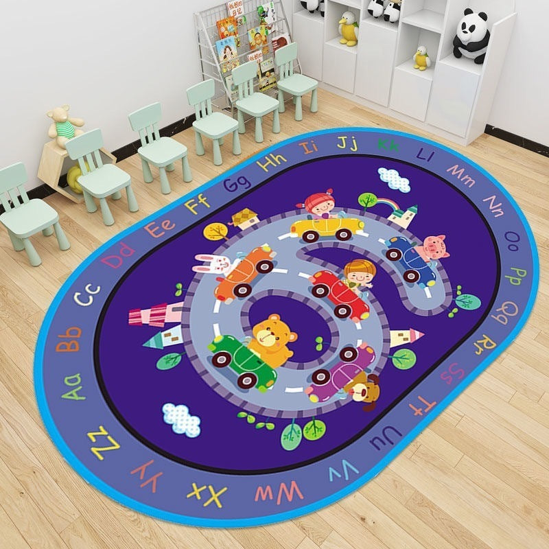 Baby crawling mat, cooling pad, classroom reading area, educational play mat, nursery kids alphabet crystal velvet rug