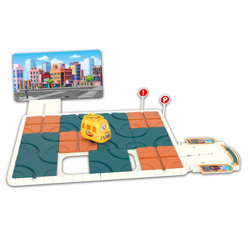 diy versatile road construction maze huarong road rail car toy - children's thinking logic training tabletop game