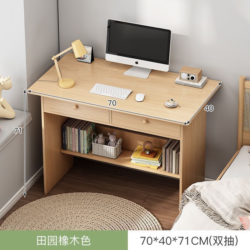 Computer desk set - modern minimalist home office desk and chair with drawer - single person office desk