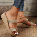 Women's sandals - fashionable outdoor roman style, cross-border, imitation hemp rope sole, ladies' slippers, thick-soled fashionable summer sandals for students