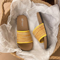 French knit one-strap slippers for women, summer outdoor wear, 2026 new roman ethnic style beach flat sandals