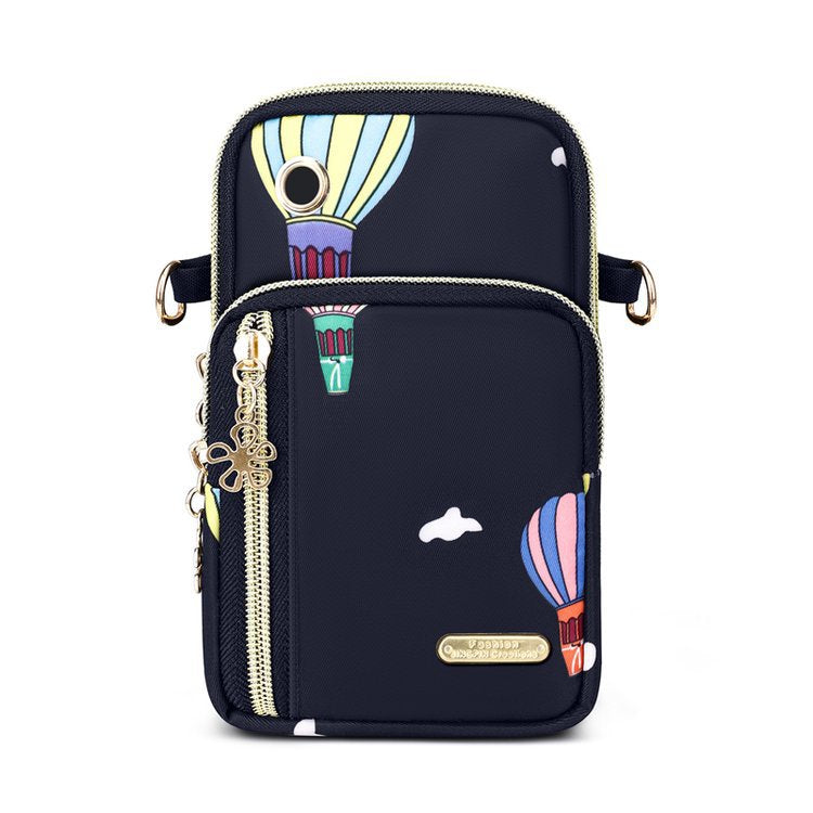 Simple vertical casual mobile phone bag women's Oxford cloth lightweight messenger bag outdoor commuting portable shoulder small square bag