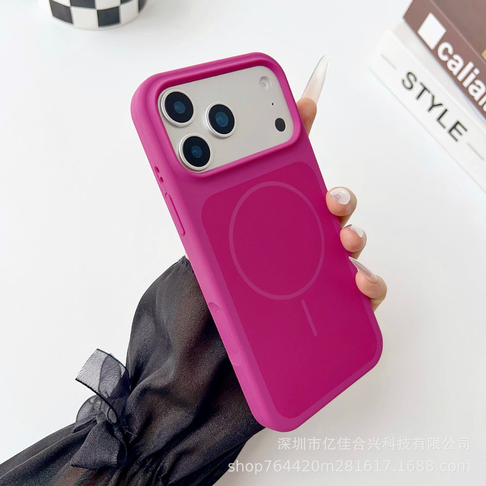 Two-color large-hole liquid magnetic suction suitable for iphone17promax mobile phone case apple 16 seconds to turn into 17 anti-fall case 13