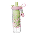 High-style summer double-walled water bottle, large capacity cartoon plastic straw cup, student and children's insulated water bottle with tea infuser, wholesale