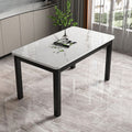 Tempered glass dining table and chair set - modern home dining table for small apartments, living rooms, and rental properties - rectangular table
