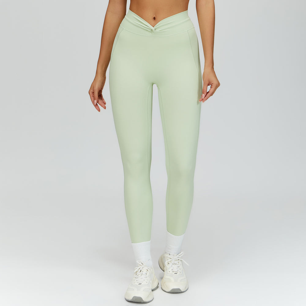 nude feel tight yoga pants cross high waist twist fitness pants outdoor running exercise pants 4514