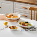 New nordic pure white baking bowl for home cheese rice plate salad bowl large ceramic deep bowl plate microwaveable